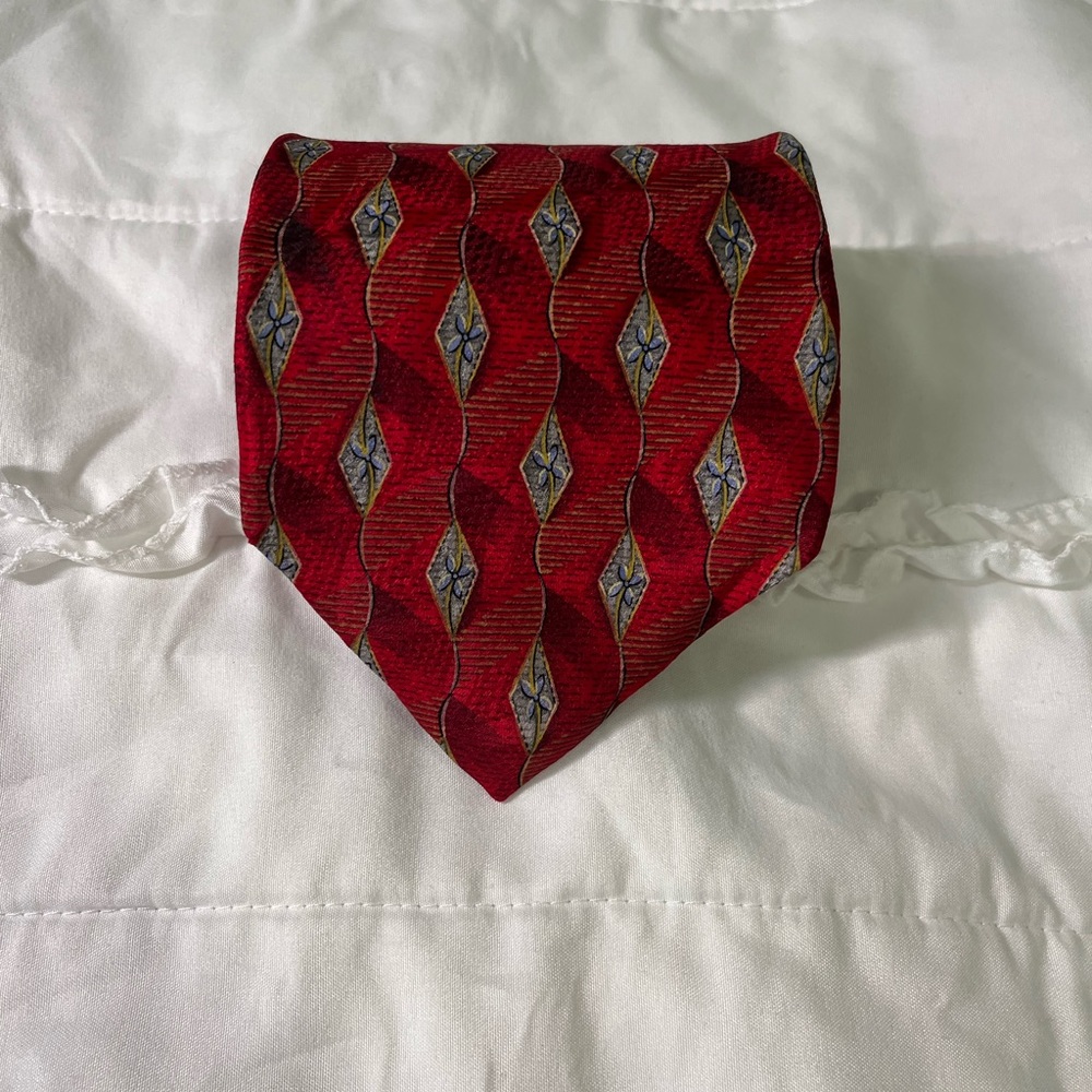 Robert Talbott Studio Extra Long Red Tie With Pat… - image 2